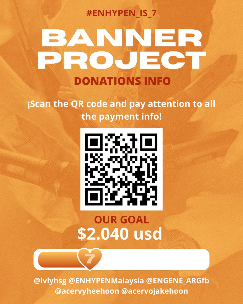 ✨✨ ENGENE, IT’S OUR TIME TO SHINE! ✨✨

To show our love and support, a HUGE banner will be placed in front of the HYBE building.

This is a collaboration between: <a href="/ENGENE_ARGfb/">ENGENE ARGENTINA</a> <a href="/acervyheehoon/">Acervo Heehoon| SevEN-</a> <a href="/acervojakehoon/">acervo jakehoon | ENHYPEN IS 7</a> <a href="/ENHYPENMalaysia/">ENHYPEN MALAYSIA 🇲🇾 | Fanbase</a>

Can I donate?
Of course!, below I leave you a list