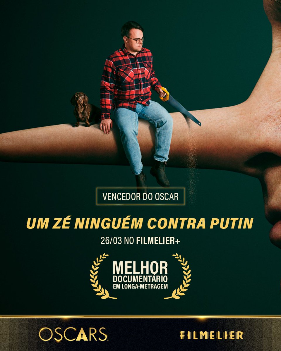 FilmelierBR's tweet photo. ‘Um Zé Ninguém Contra Putin’ leva o Oscar®️ e reforça a força do documentário como ferramenta de denúncia, memória e resistência.

O documentário estreia exclusivamente no Filmelier+ no dia 26 de março. 🎥

#Oscars #Oscar2026 #Filmelier @synapsebra https://t.co/n2mcSJkEHa