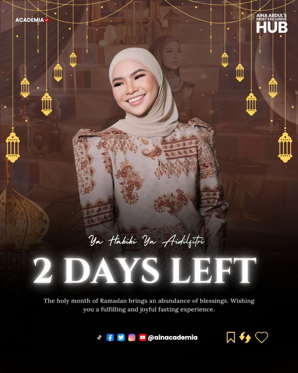 🚨| Just 2 days left until "Ya Habibi Ya Aidilfitri" by Aina Abdul is released!  #AinaAbdul