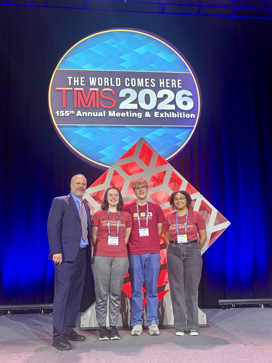 TMSSociety's tweet photo. The 2026 TMS Materials Bowl brought fast-paced trivia, team spirit, and plenty of cheering on Sunday afternoon! 🧠🏆 

Congrats to our winners: 
🥇 @UF
🥈 @IowaStateU

The fun continued at the Student Networking Reception, where students, professors, and faculty connected over light food and great conversation. #TMS2026 #TMSAnnualMeeting