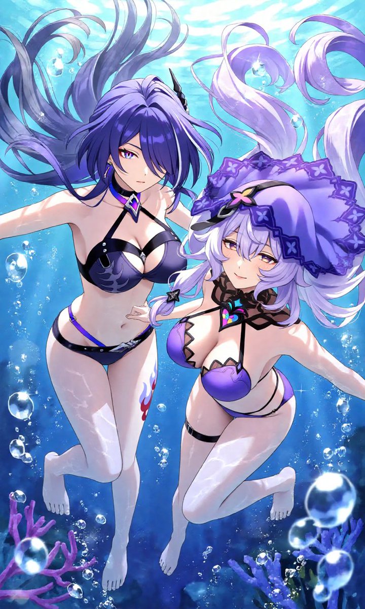 Nadando con esas bellezas 🫧
#HonkaiStarRail #HSR #Acheron #BlackSwan