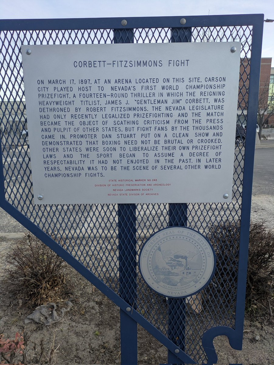 This would make a great boxing quiz question/answer

Seen in Carson City, Northern Nevada