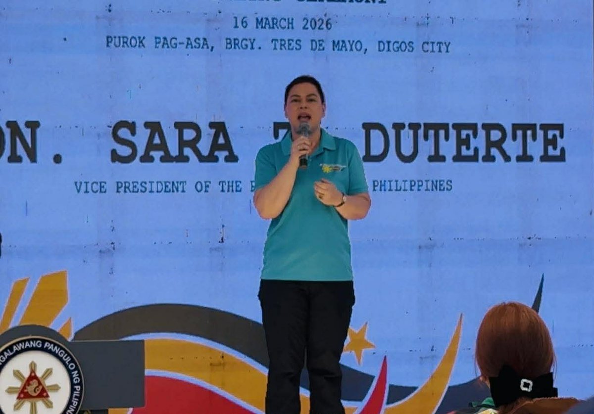 News5PH's tweet photo. VP DUTERTE SA DIGOS CITY
Dumalo si Vice Pres. Sara Duterte sa unveiling of statue ng pinaslang na dating barangay captain ng Tres de Mayo, Digos City, Davao del Sur na si Kap. Oscar Bucol Jr. | via Bryll Montalvo https://t.co/on2eNJYavj