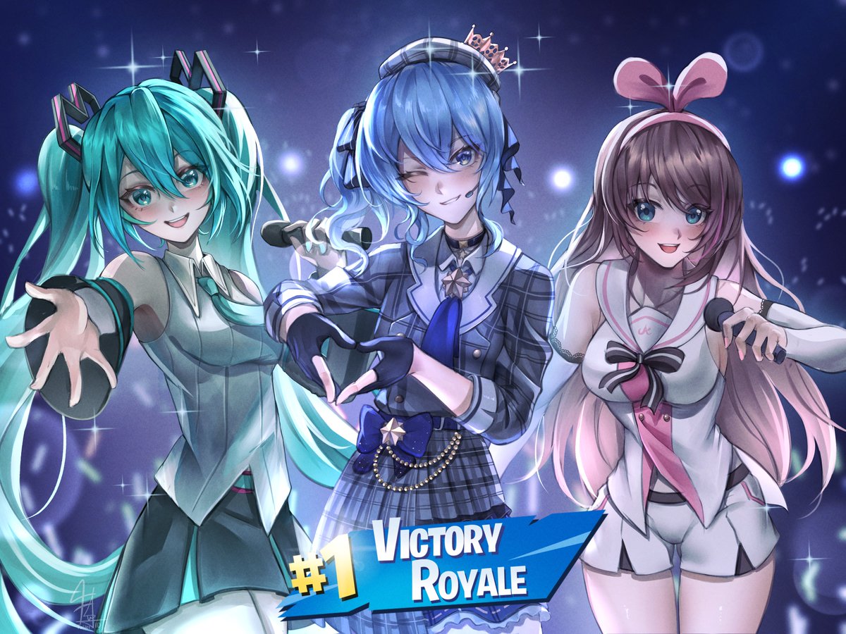 We got a diva trio in Fortnite

#ほしまちぎゃらりー #KizunaPost #HatsuneMiku