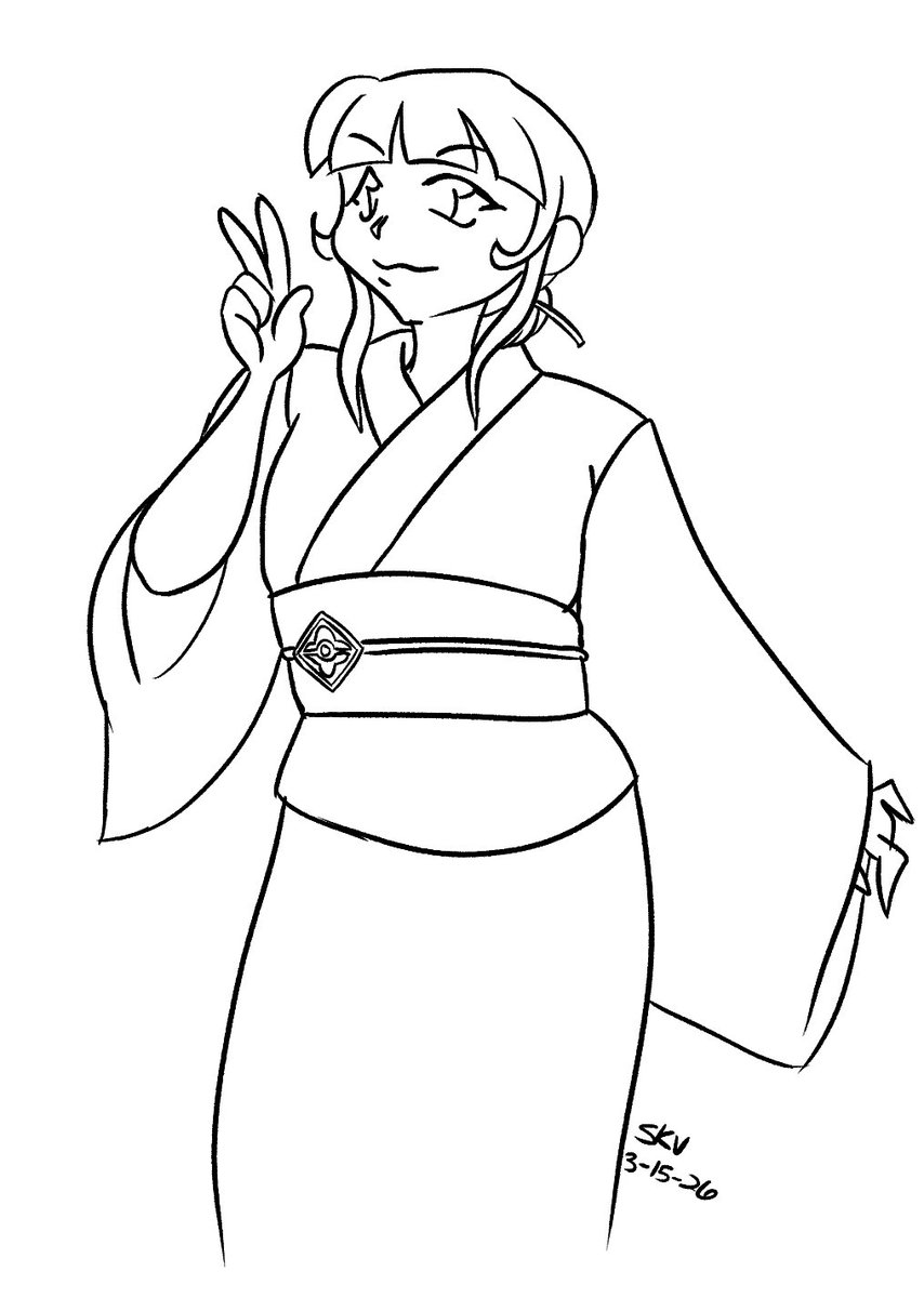 TheLadyDrac's tweet photo. I’ve been thinking of PLA a bit lately &amp; the festival after the red sky incident. I thought Genevieve would look cute in a yukata. My plan is to make a design to reflect her ace, which would be decidueye. I just want to take some time to come up with a cute and simple pattern. https://t.co/TdtPs5nSUu