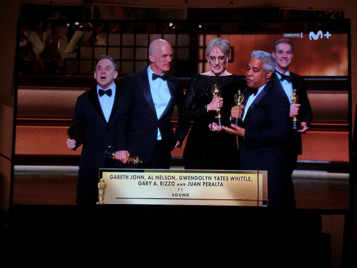 JuviCinefilo's tweet photo. #F1TheMovie gana el #Oscar a mejor sonido. https://t.co/3QguJTbRC1