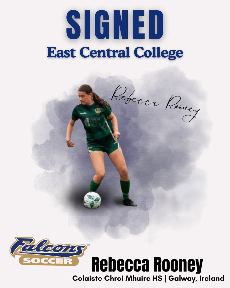 Welcome Rebecca, can’t wait for you to take the pitch for the ECC Lady Falcons Soccer ⚽️ Team