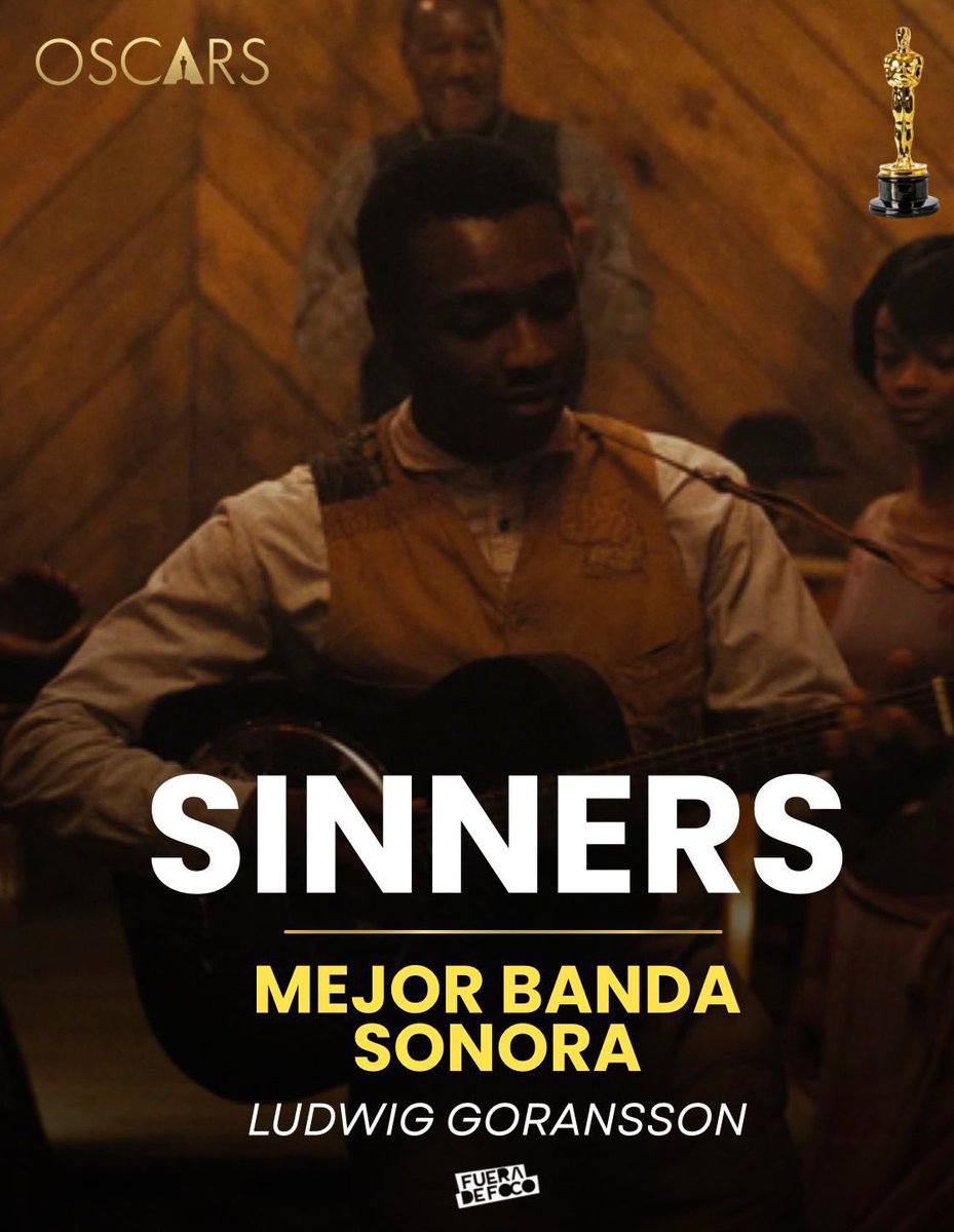 GabyMeza8's tweet photo. SINNERS gana el OSCAR a MEJOR BANDA SONORA 🏆 ¡SU SEGUNDO DE LA NOCHE! https://t.co/1TJk7OT6yk
