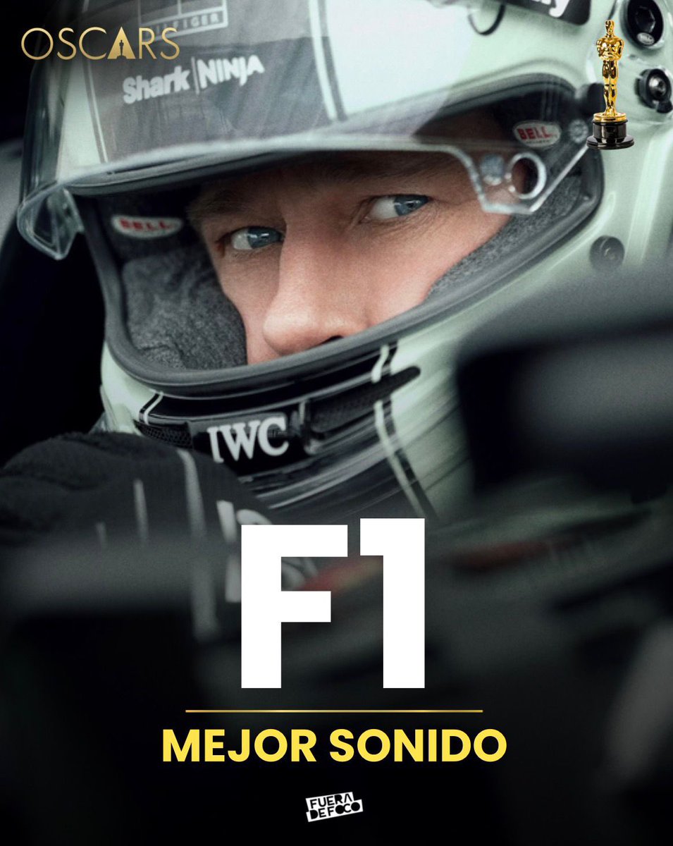 GabyMeza8's tweet photo. F1 GANA EL OSCAR A MEJOR EDICIÓN DE SONIDO 🏆🎬 https://t.co/4lk9H6zsoq