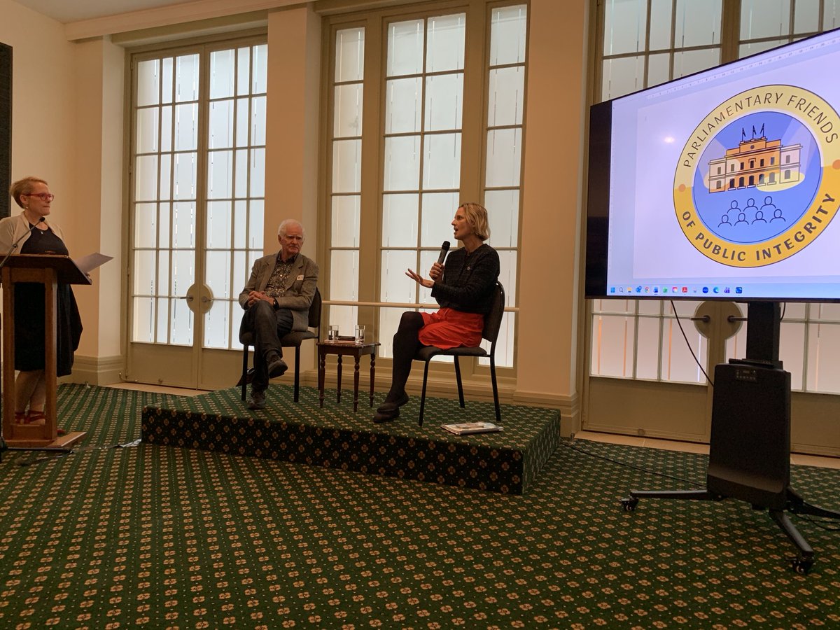 EarthArtsRights's tweet photo. Very excited to be at the launch of Tasmania’s launch of Parliamentary Friends of Public Integrity. Sabra Lane is facilitating a powerhouse panel of Prof Gabrielle Appleby and Michael Barker KC of the Centre for Public Integrity. Thank you Meg Webb and Kristie Johnson. https://t.co/puPTfLeOjQ
