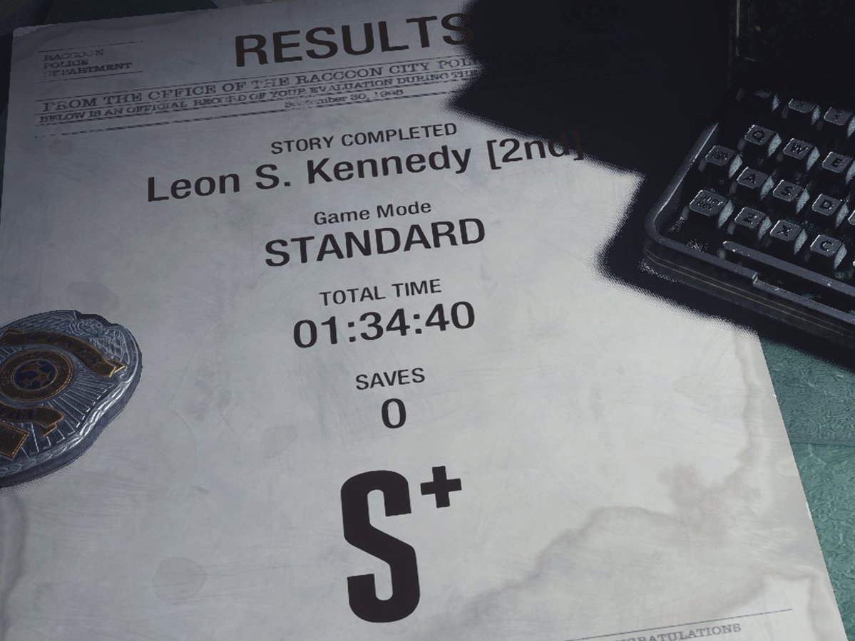 Glennithin's tweet image. I know it is only standard mode but it was something to do this afternoon. #RE2