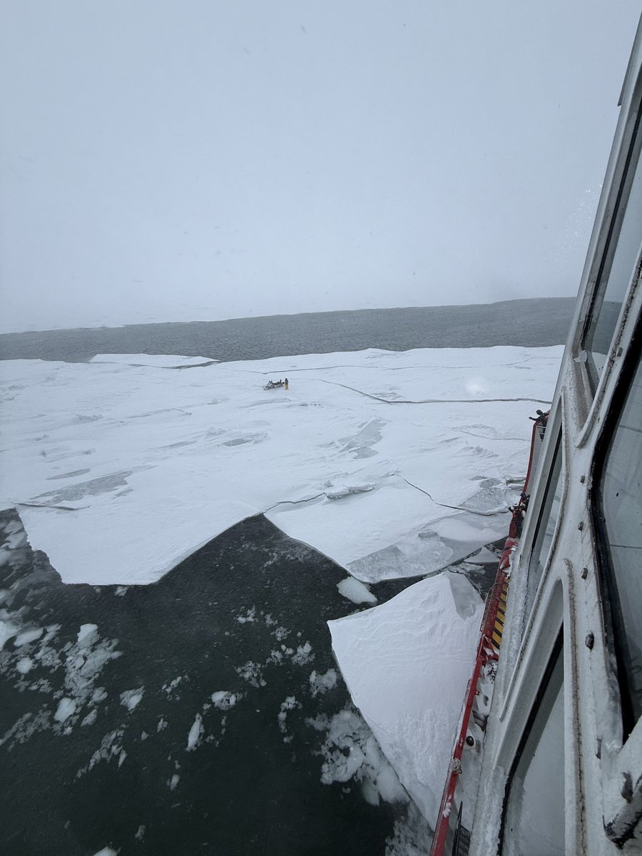 #News - @USCG Cutter Mackinaw rescued a snowmobile operator stranded on ice near #MackinacIsland, Michigan, March 15, 2026. 

The person was brought aboard, received medical care, &amp; is in stable condition. The snowmobile was also recovered by the cutter.

#IceRescue #GreatLakes https://t.co/W1xYKOZuZd
