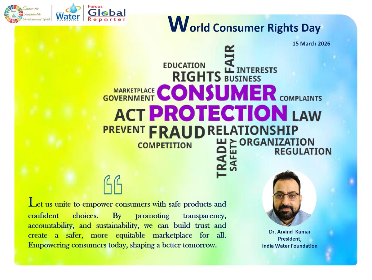 IndiaWaterFoun1's tweet image. #Worldconsumerrightsday2026 #ConsumerRights #Customer #consumerawareness #ConsumerProtection #useyourrights #JagoGrahakJago #ItsMyRight @narendramodi @NITIAayog @jagograhakjago @fssaiindia
