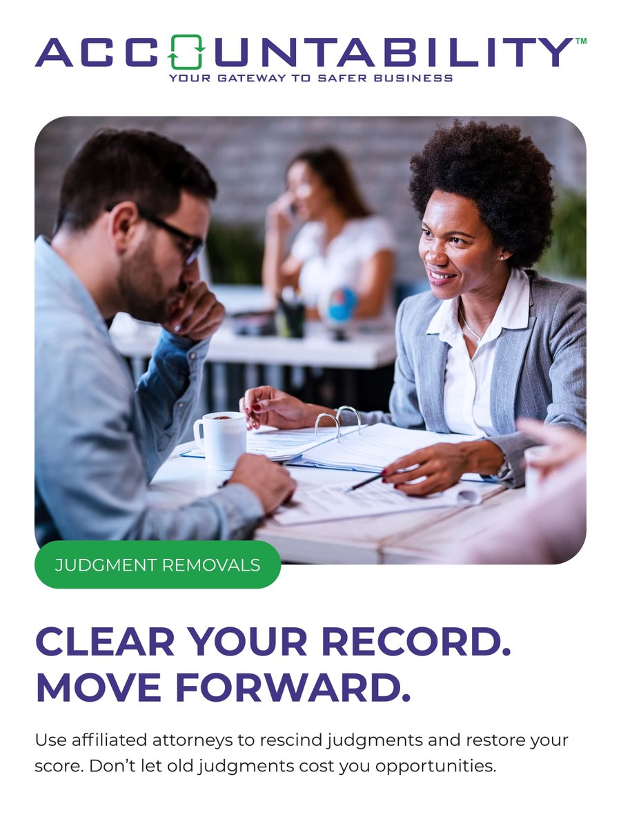 Future growth starts with a clear commercial record.

Accountability puts you in control. We guide you every step of the way to ensure your commercial record reflects your true standing.

Join Accountability today.
bit.ly/4rj6Y3x