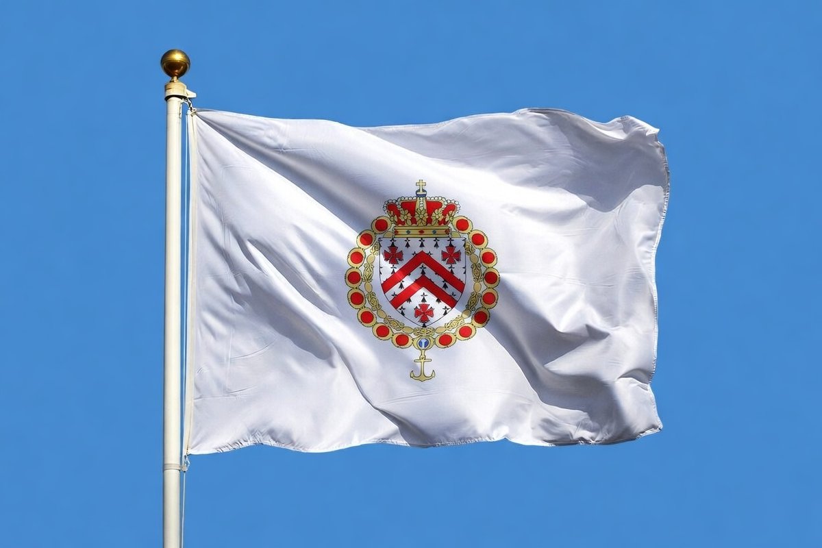 meridianagov's tweet image. The Royal Standard of King Carl XVIII of Meridiana.

This flag is displayed in the immediate presence of The King and is flown from any vehicle, ship, or aircraft he travels in. It is frequently shown alongside the plain white national flag.

#flag #meridiana #micronations