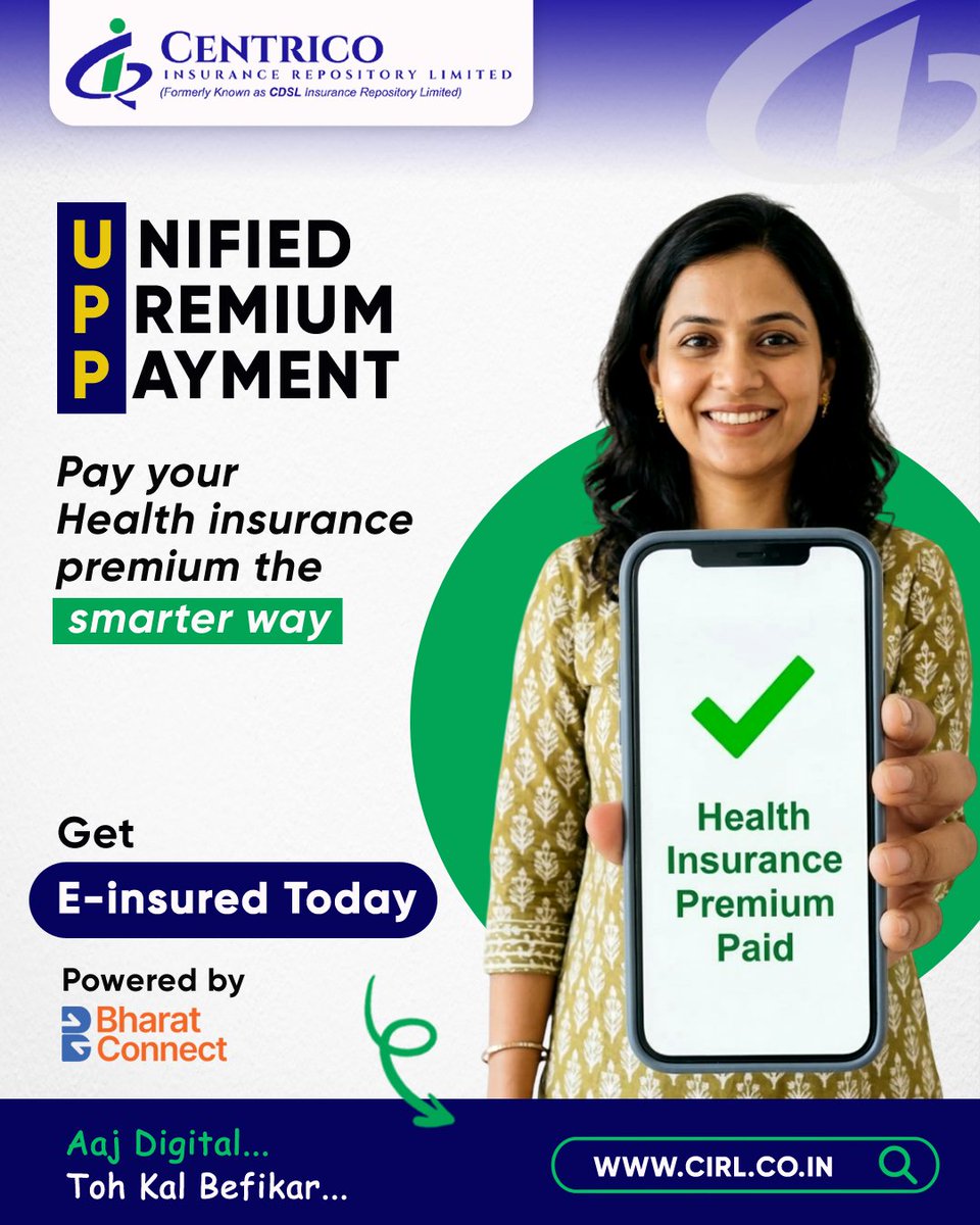 Centrico_IR's tweet image. With Centrico’s e-Insurance Account, you can now make super fast health insurance premium payments.

Open your FREE CIRL e-Insurance Account:
cirl.co.in

#BharatConnect #PremiumPayment #eInsurance #LifeInsurance #HealthInsurance #CarInsurance #Insurance #centrico