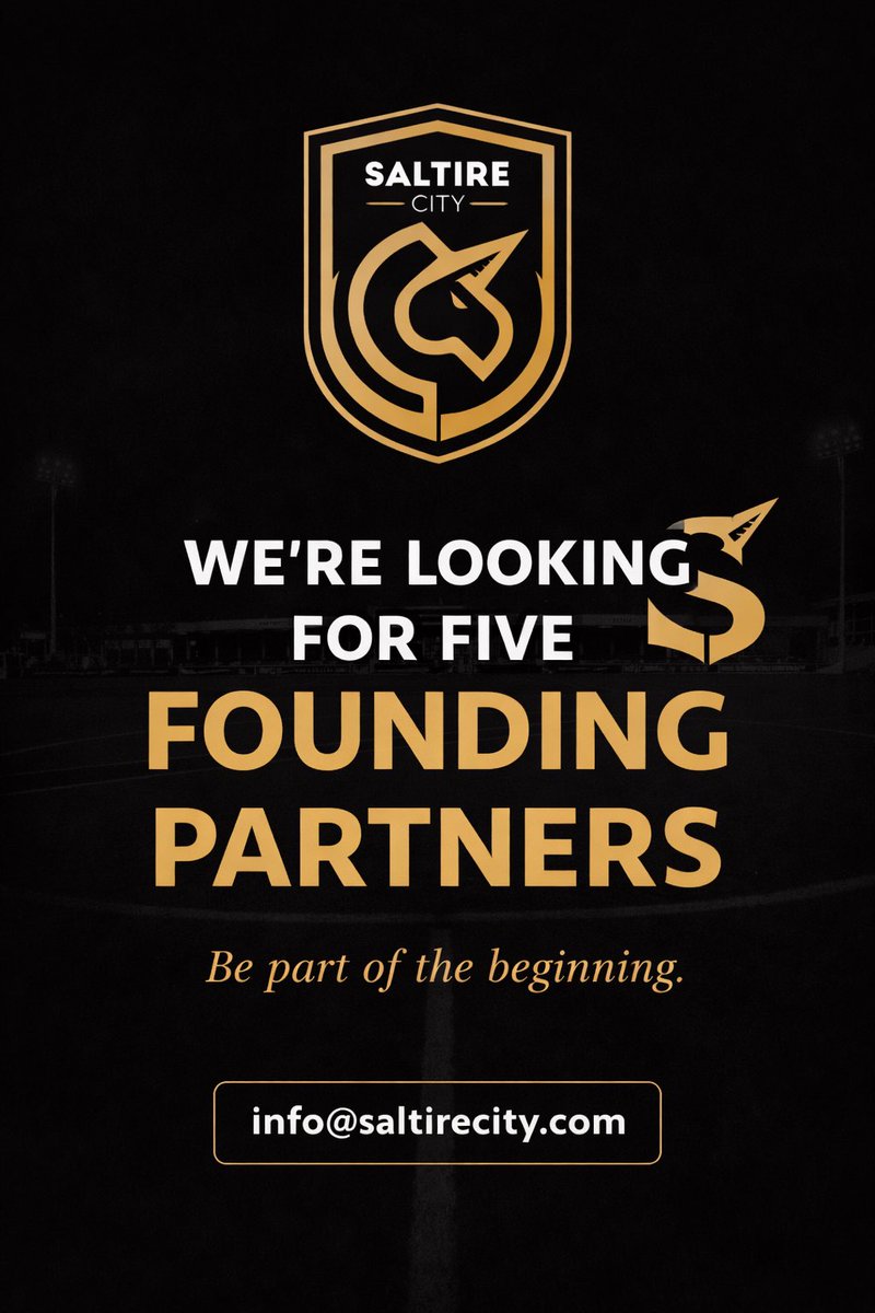 Five Businesses. One Beginning.

Saltire City FC is inviting five founding partner businesses to help launch the club as we enter senior football next season.

Be part of the journey from day one.

📩 info@saltirecity.com

#SaltireCity #RoadTo2026