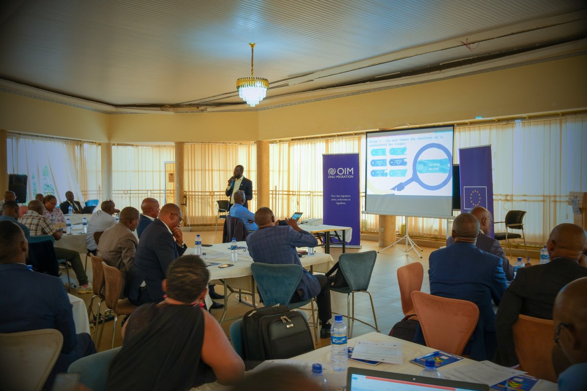 IOMBurundi's tweet photo. From 9–12 March, the National Platform for Disaster Risk Management held a technical workshop, co‑organized by IOM, UNDRR & UNDP, and funded by @UEauBurundi, to implement the Burundi’s #EW4All roadmap & enhance #RiskKnowledge capacities for stronger #EarlyWarningSystems. #RE2CLID https://t.co/svQoFWsn99
