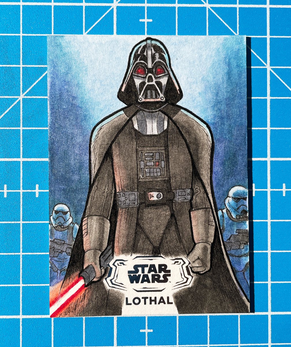 snorpixel's tweet image. Darth Vader sketch card for Topps Star Wars Hyperspace 2025.     

See if you can find it in a pack!    

Online Store: snorpixel.com   

Other links: linktr.ee/snorpixel 

#sketchcards #toppsstarwars #toppscards #toppsartist #sketchcardart #darthvader