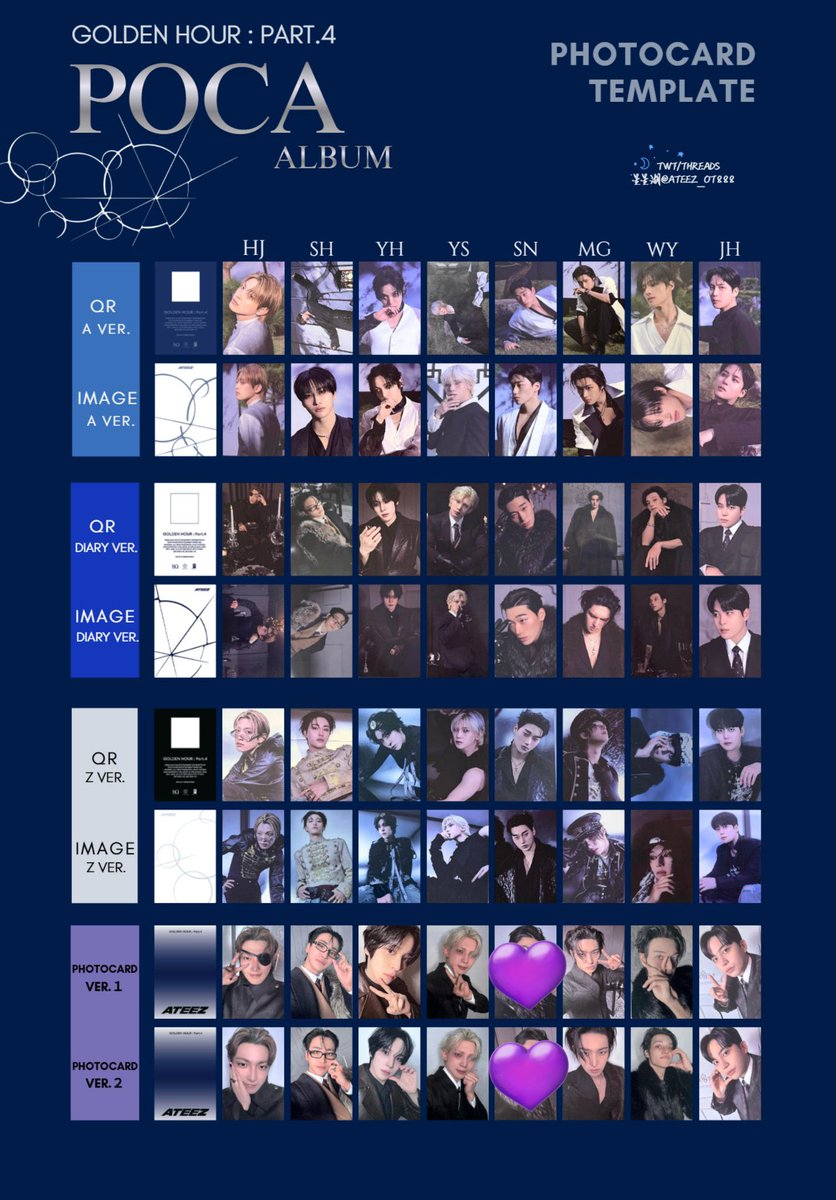 _oUa_aUb_'s tweet image. ATEEZ Golden Hour Part.4 POCA ポカ トレカ 交換

譲：ホンジュン ユノ ヨサン ミンギ ウヨン

求：2枚目💜以外のサン
　   QR⇄QR、異種交換可能です⭕️

郵送取引📮
お気軽にお声掛けください🍀
#ATEEZ交換