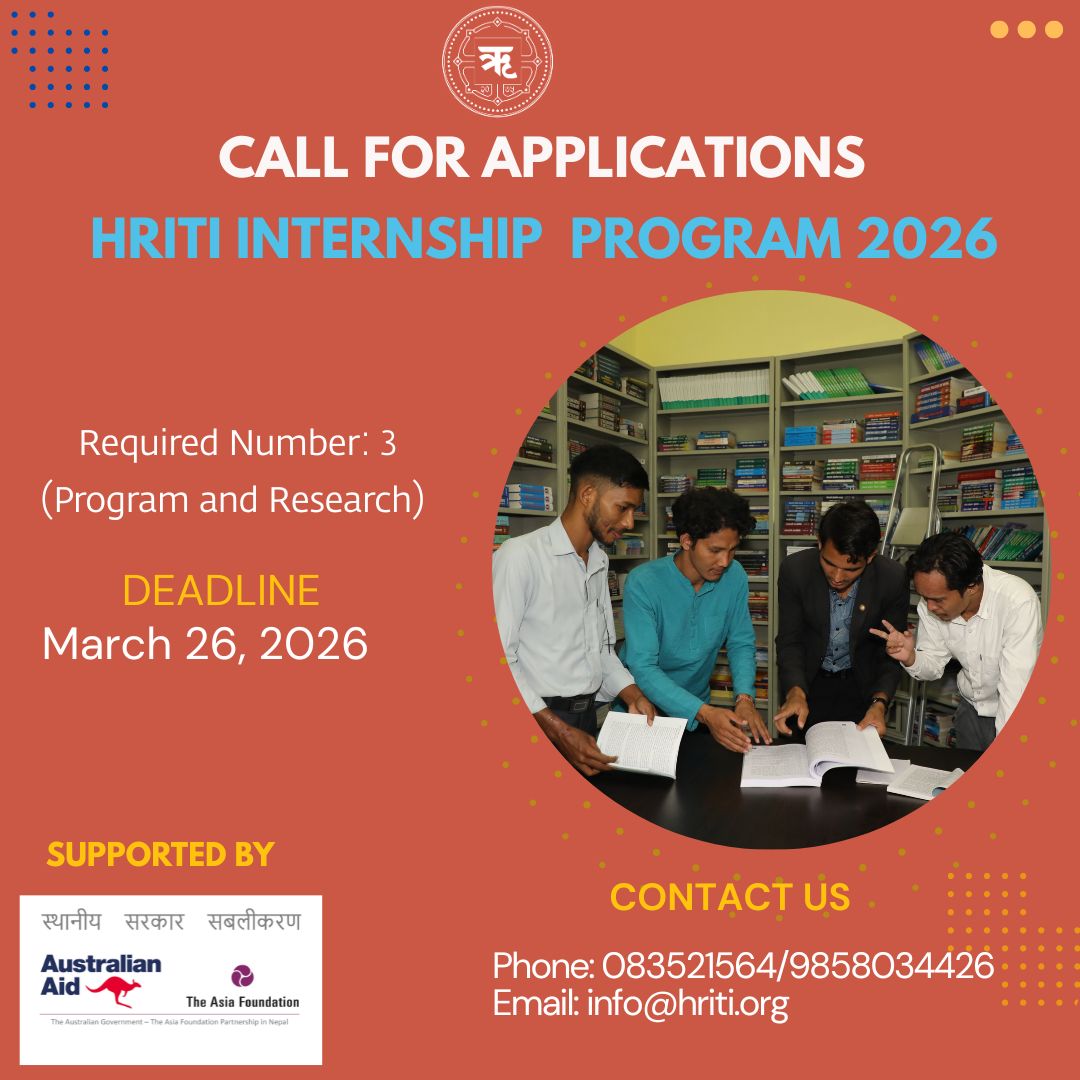 Kick-start your career in policy research and public discourse.

If you’re passionate about research, governance and change, this is your chance. Apply now for our Internship Program 2026!

Deadline: 26 March, 2026

hriti.org/call-for-appli…