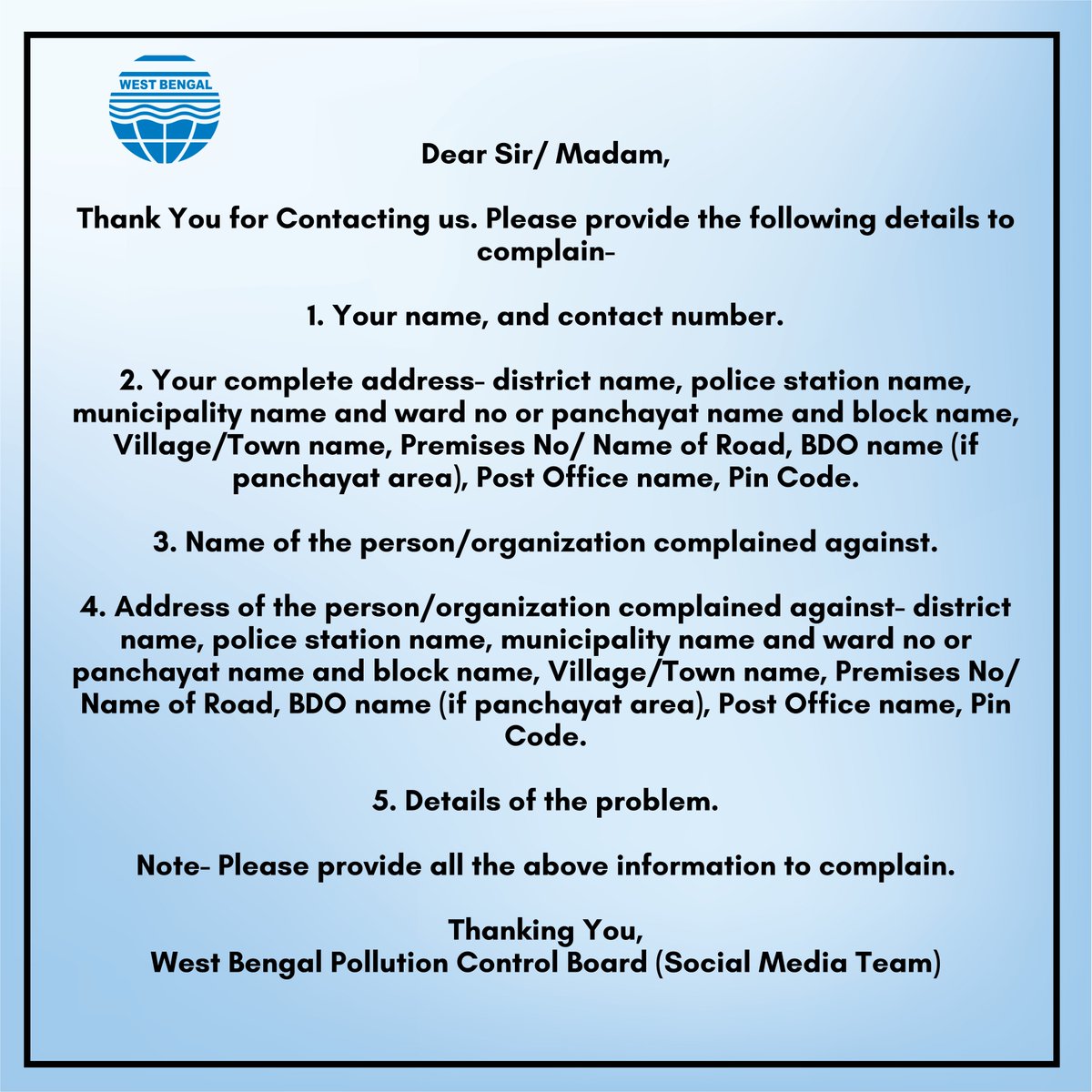 West Bengal Pollution Control Board tweet media