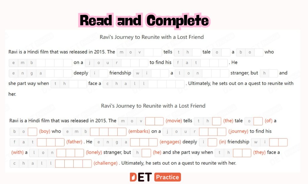 PracticeDET's tweet photo. 📘 DET Practice | Read &amp; Complete (120)
Can you complete the passage using context clues? Comment your answer 👇
👉 Practice more at https://t.co/pOV9CKz3DV with 3 days of free, unlimited access.
#DET #ReadAndComplete #DET120 #EnglishPractice https://t.co/8I6RDQpsCj