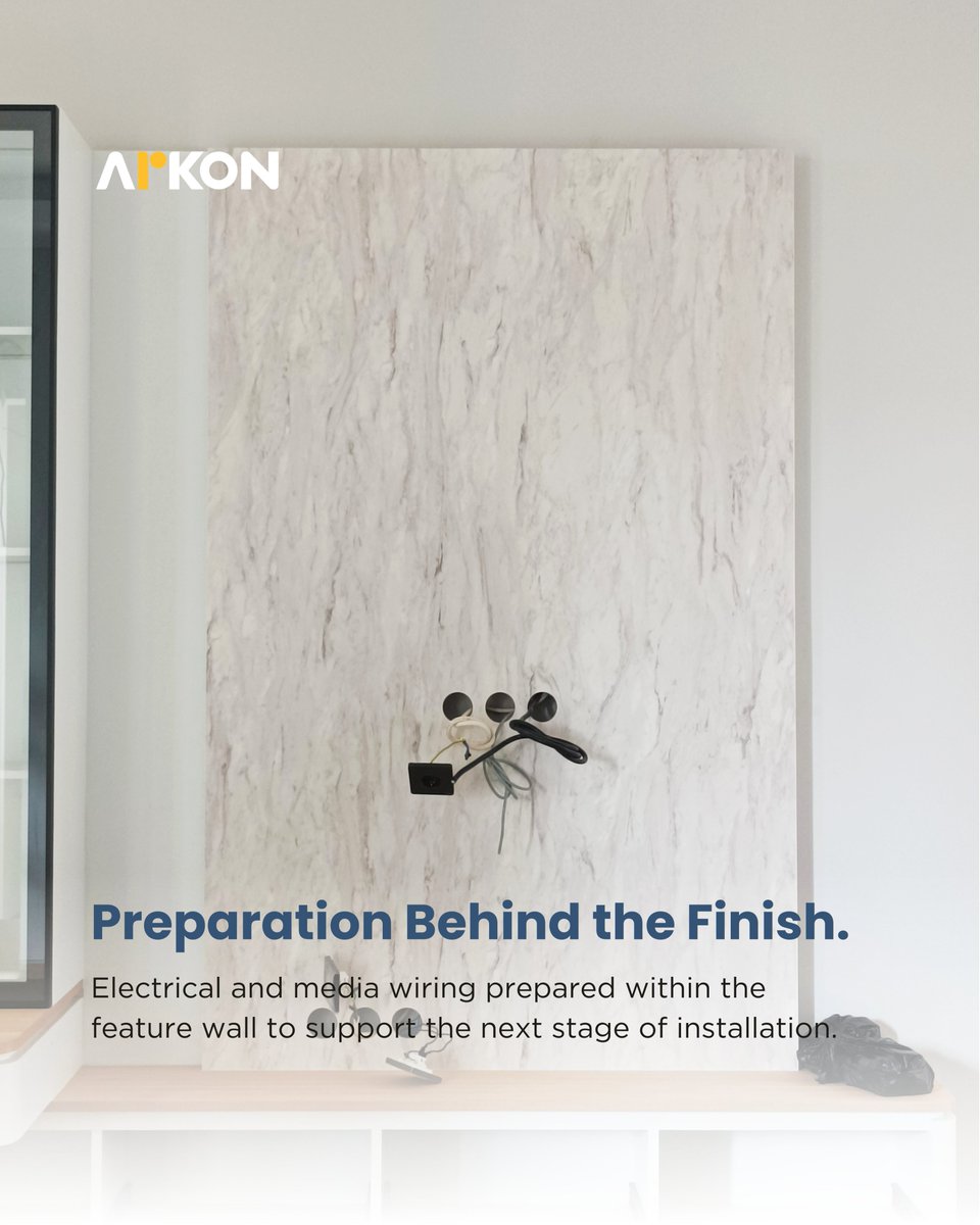 arkon_id's tweet image. Great finishes start with precise preparation.

#Arkon #InteriorExecution #FeatureWall #CommercialInterior #ProjectExecution #DetailMatters