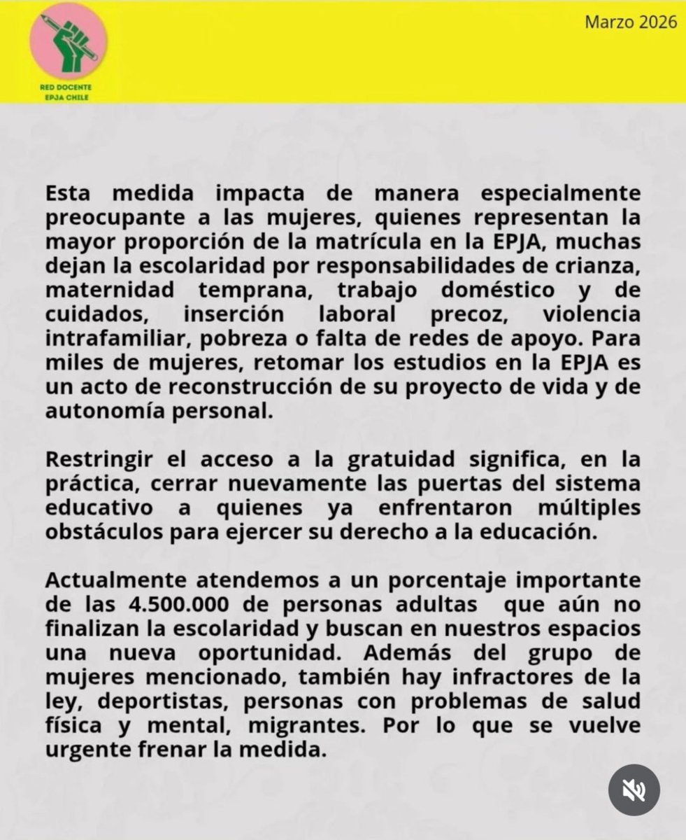 epja_red's tweet photo. #LollaCL2026 #mineduc #gratuidad #alerta #kast #Quiroz #carteldelospollos https://t.co/lrJZ5TbSyU