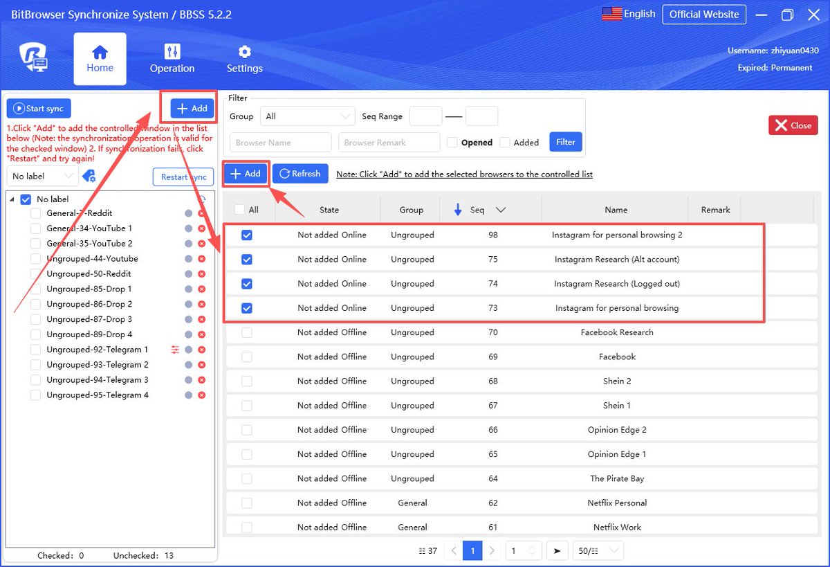 How to control multiple browser windows simultaneously in BitBrowser ...