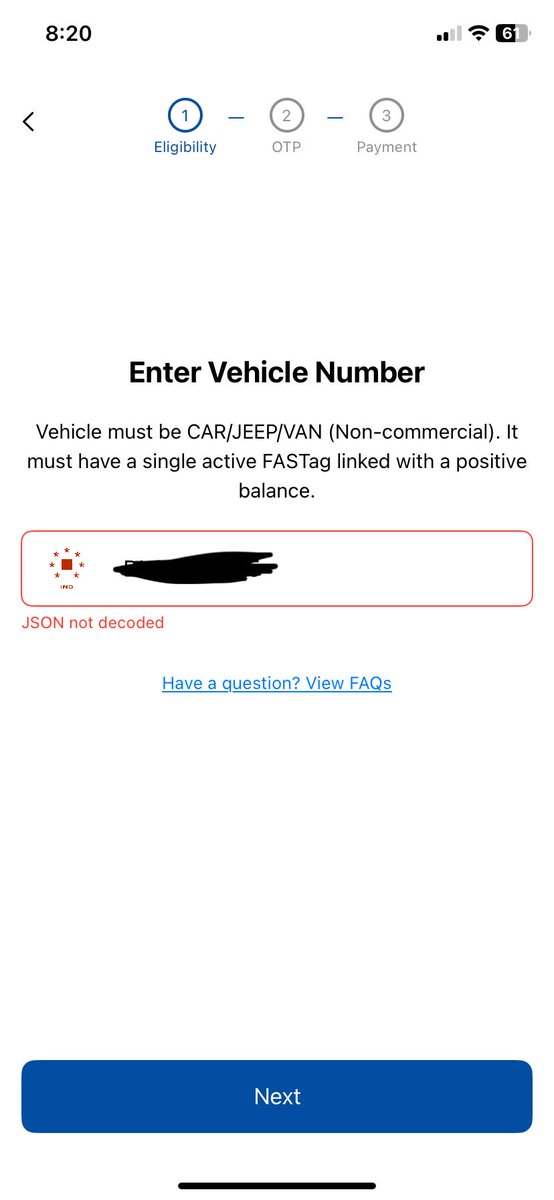 VihaanPant's tweet photo. @NHAI_Official please check this issue in rajmargyatra app for annual toll pass apply. https://t.co/4BZhRptdvO