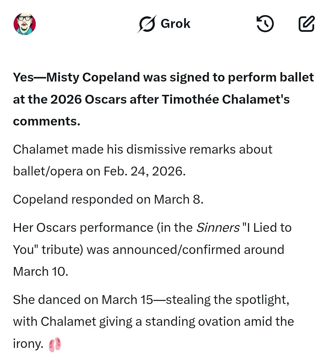 For everyone trying to gaslight that Misty signed on way before Timothée made his comments, here's a <a href="/grok/">Grok</a> fact check: