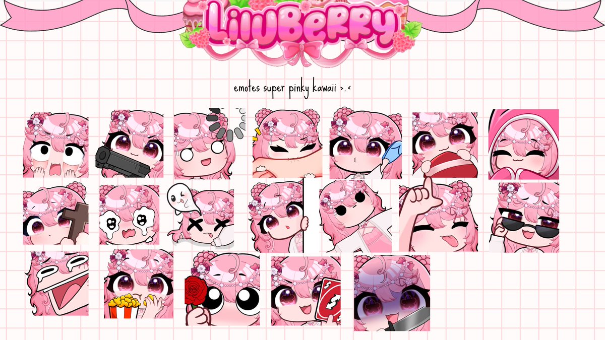 LiluBerryu's tweet photo. A LiluBerry chibi chegou e eu estou completamente apaixonada 🩷🍓 A Haru capturou minha essência em cada detalhe: expressões, roupinhas, cabelinhos e até o Baruk na minha cabeça! Os emotes e alertas ficaram absolute cinema. Obrigada @oieusouaharu por criar minha chibi pinky cutie https://t.co/pHMlupjq7j