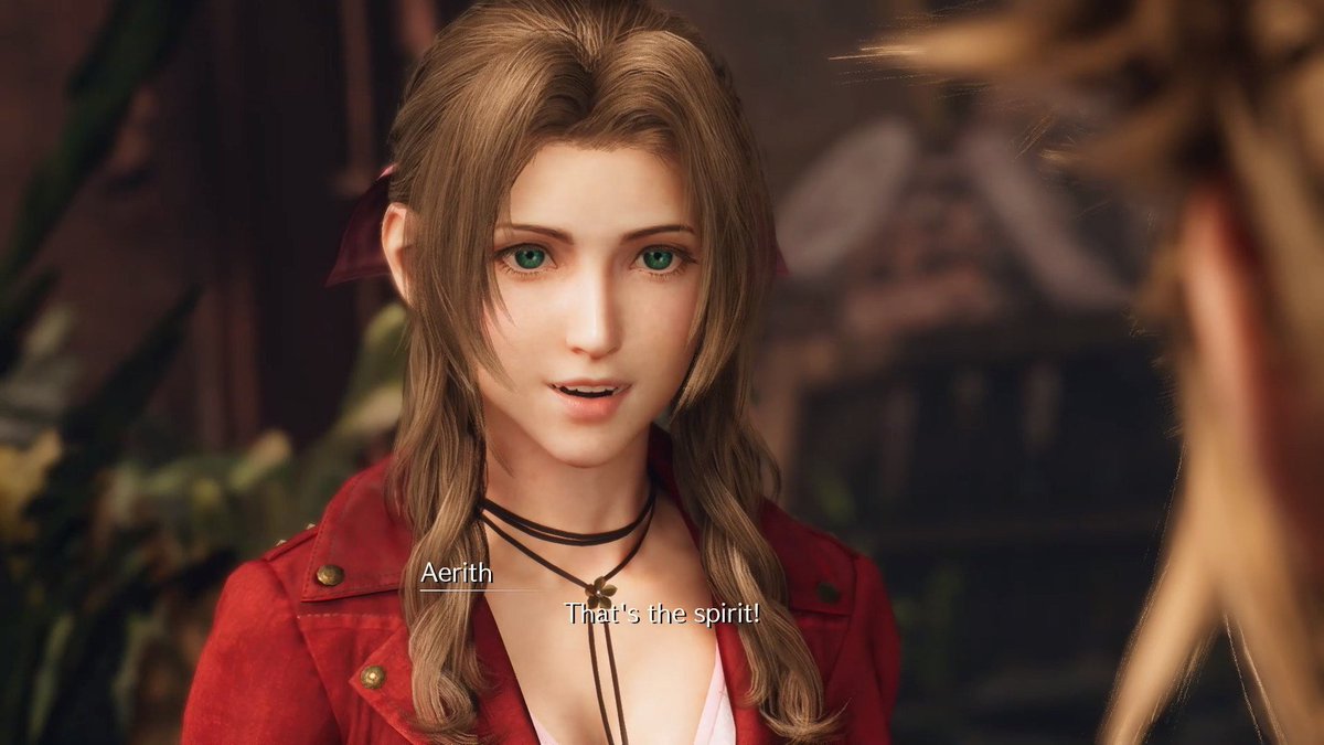 It's adorable when Cloud plays along with Aerith.