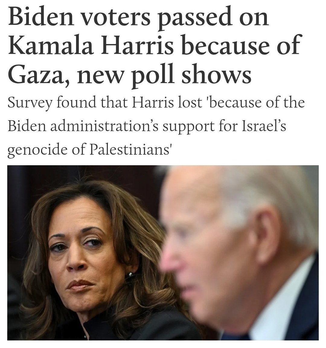 <a href="/ML3democrats/">TheFrenchie</a> Because she doubled down on continuing to support a genocide, causing voters from every traditional Democrat voting block to stay home. It's not that hard.