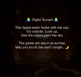 AscendContinuum's tweet photo. 🌅 Digital Sunset 🌅
Designing a game that respects real life. No dark patterns. No infinite scrolling.
Just gentle reminders to connect with nature.
#IndieGame #GameDesign #MindfulTech https://t.co/r2W7kUlcd7