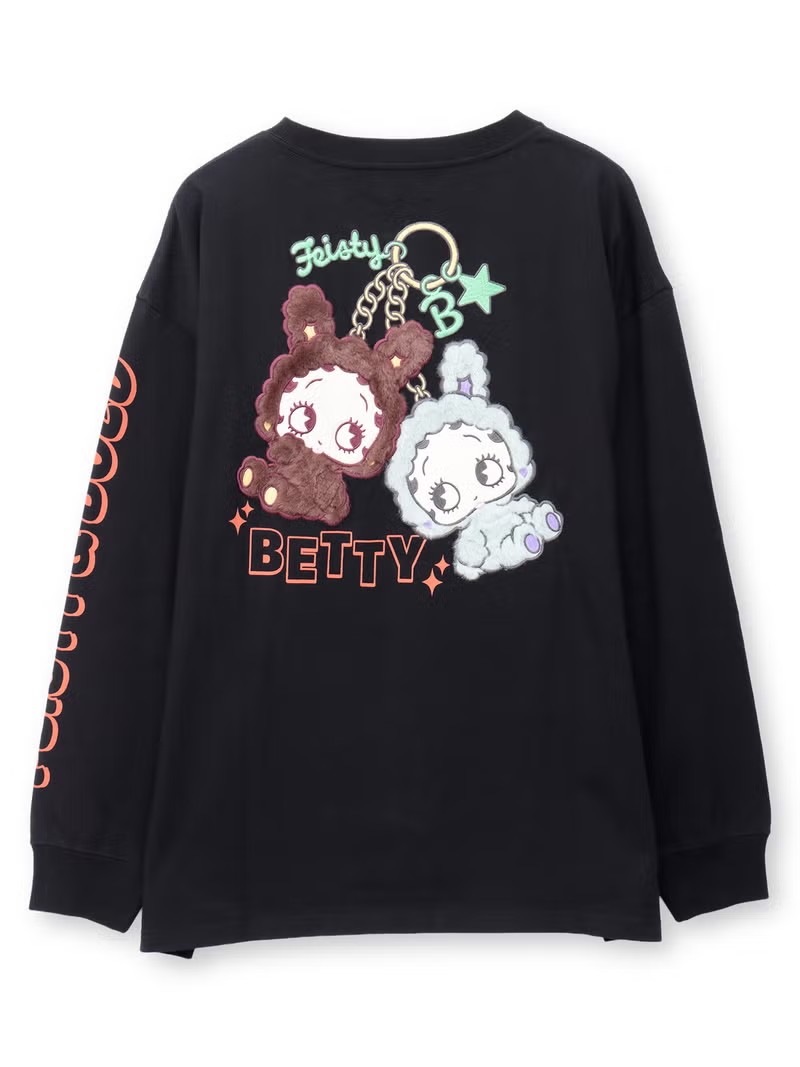 method_csmen's tweet photo. 【BETTY BOOP】
“KEYベティ”刺繍入りファー素材切替ロンT

size:S～XL
¥11,880税込

▼商品ページはこちら
https://t.co/x0C7VrHkgV https://t.co/xphAiPpunC