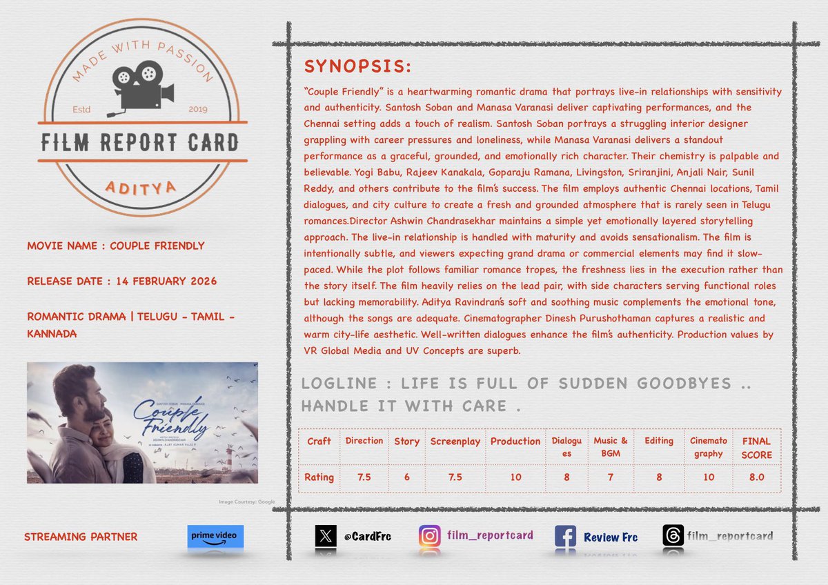 Film Report Card - FRC (Your Movie 🎥 My Review✍️) tweet media