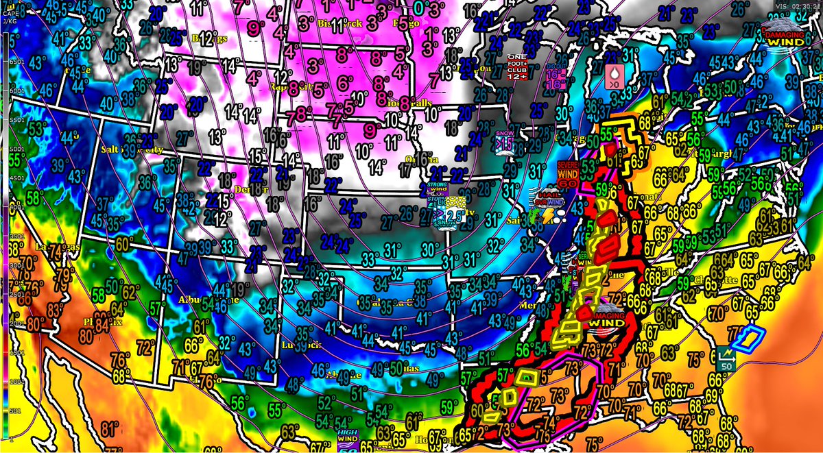 <a href="/casey_grey16/">Casey Woodward</a> <a href="/BrettDNoble/">Brett Noble</a> Crippling March Blizzard, C! Blizzard Warnings Northern U.S. and Twister Watches and Warnings TN Valley/Deep South. 
🥶9F Tonight in Denver To 86F-90F Thur-Sat!🥵 
Hottest Temperatures Denver's Ever Seen in March!
#COwx #Denver #MIwx *Some Trees Will Explode With