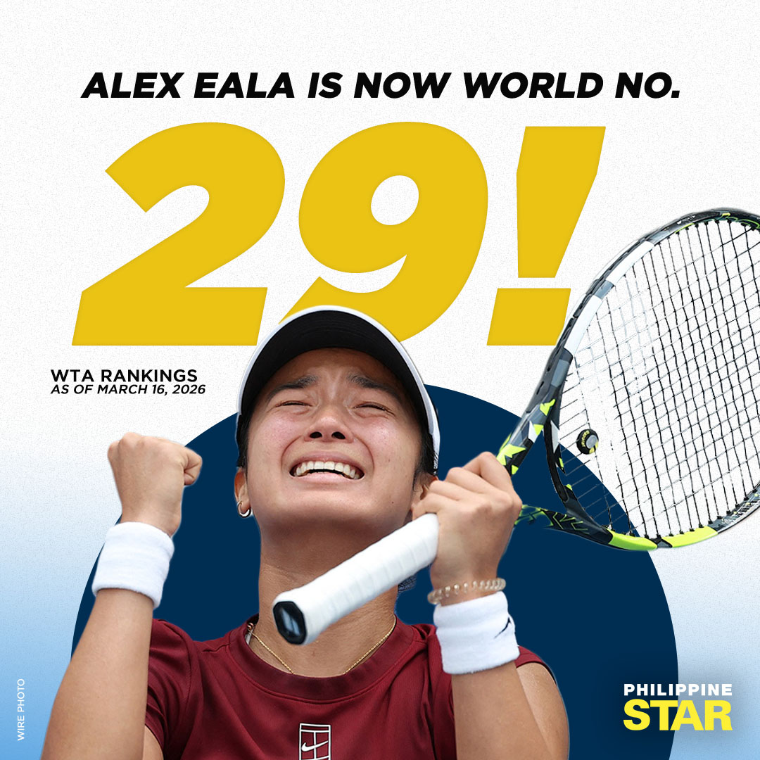 NEW CAREER-HIGH FOR ALEX

Alex Eala barges inside the world’s Top 30 for the first time in her rising career, improving from No. 32 to No. 29 in the WTA rankings.

Eala also gets a bye as the No. 32 seed in the 1st round of the Miami Open. | via <a href="/bryanulanday/">John Bryan Ulanday</a>