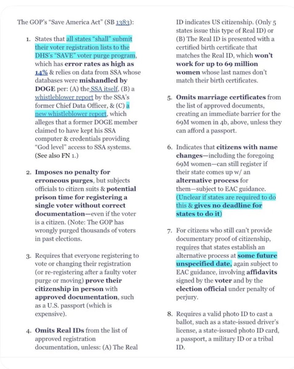 LakeLouise1988's tweet photo. Yeah …sure it is OR other proof of citizenship that complies with “EAC guidelines” - REALID’s out, marriage certs in combination with birth certificate out, etc

Dude …this is really some clearly nasty shit to solve a problem that doesn’t exist.

WTF are you doing man?  You’re an embarrassment.