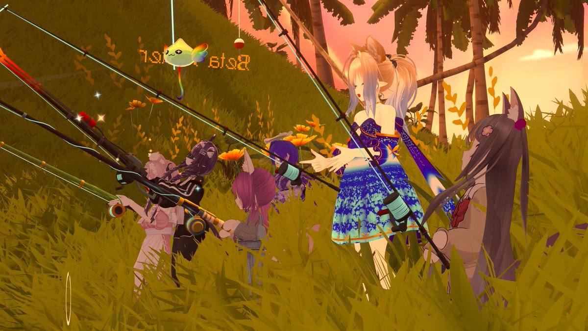 yarrepann's tweet image. #FUSH 釣りしながら、フレンドさんといろいろ駄弁るのが楽しいね、イベントのアフターに皆FISH！に集まってきて、きょうの出来事など話す、ラインはみなもに届かないけど、ピラミッドの上からの眺めはいいもんだ。