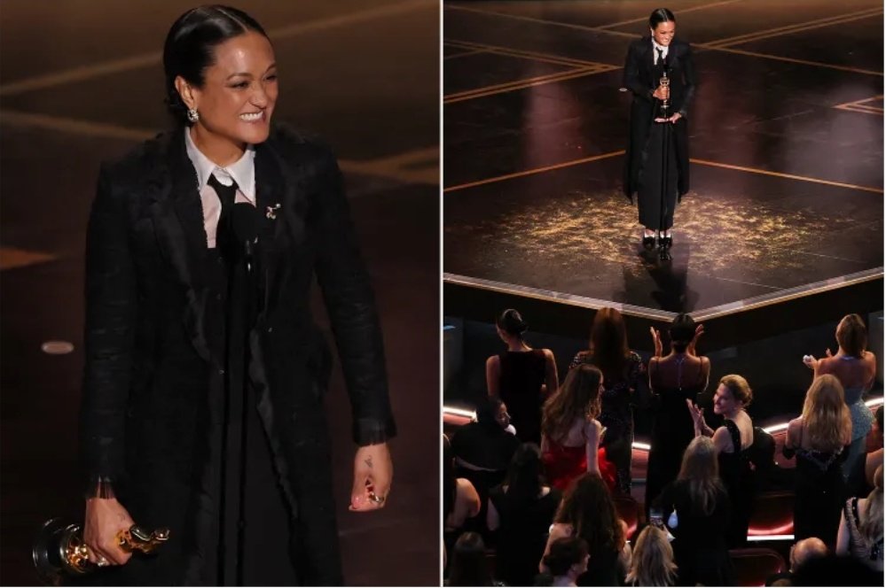 popular_now_'s tweet image. Historic moment at the #Oscars2026! 🎬✨ Autumn Durald Arkapaw becomes the first woman ever to win Best Cinematography, inspiring a standing ovation from women in the audience. 💪🏆 #WomenInFilm #Cinematography #BreakingBarriers