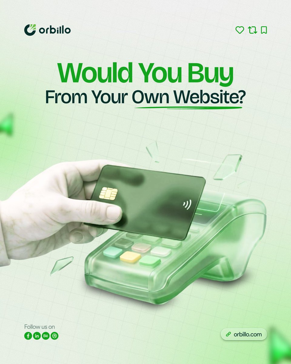 TeamOrbillo's tweet photo. Buyers review your website in seconds.

They check signals:
• Clear value
• Pro design
• Simple navigation
• Visible trust
• Established brand

Clear signals build trust.

#Orbillo #DesignPartner #WebsiteAudit #BrandTrust https://t.co/zm5owuxlTH