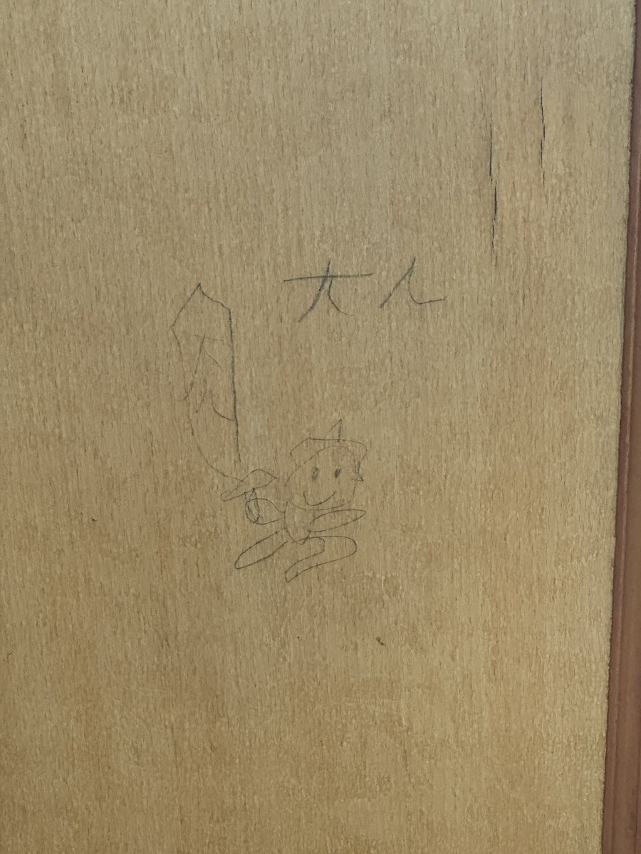 nedkellyc's tweet photo. 前两天回奶奶家看到自己小时候在门上画的小人，笔画还在，二十年光阴转瞬即逝。 https://t.co/P4f3CJiIhc