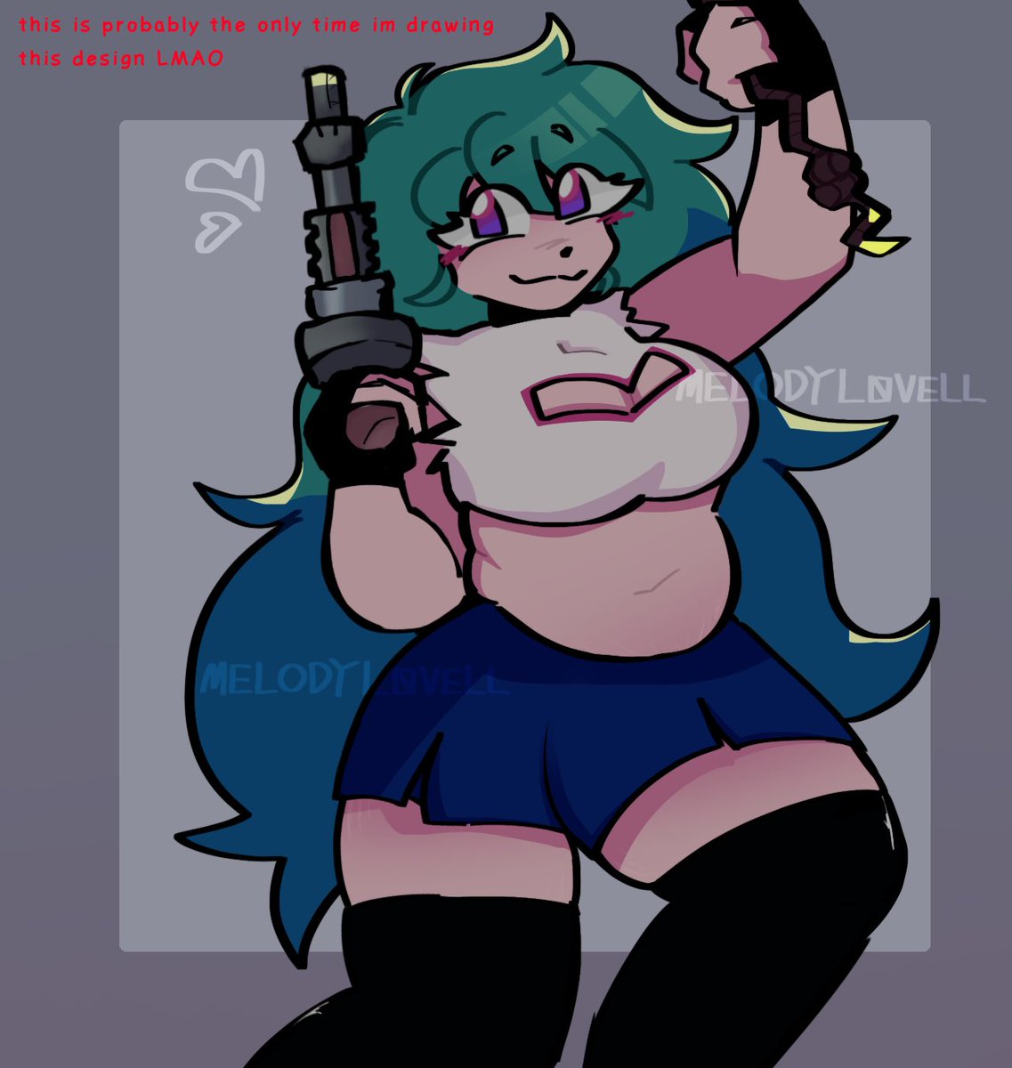 reborn made her skinny and i got so mad i redrew the sprite to try and make her actually on model 🥹✌️never drawing her again ok bye 
#skyblue #skybluefnf