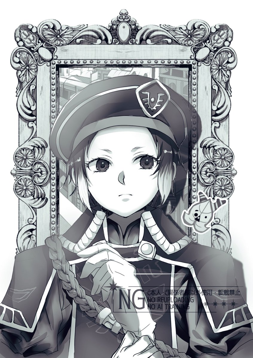 ﾌﾞﾚﾜｲの近衛兵装備めちゃくちゃ好きでいつか👿さんに着せたいと思っててやっと描きました🤩何が良いって普段隠れてるおでこが出るんです✨他作品の衣装着せたい欲私だけではないはず…🐯君も過去描いたな淑女の服で😅