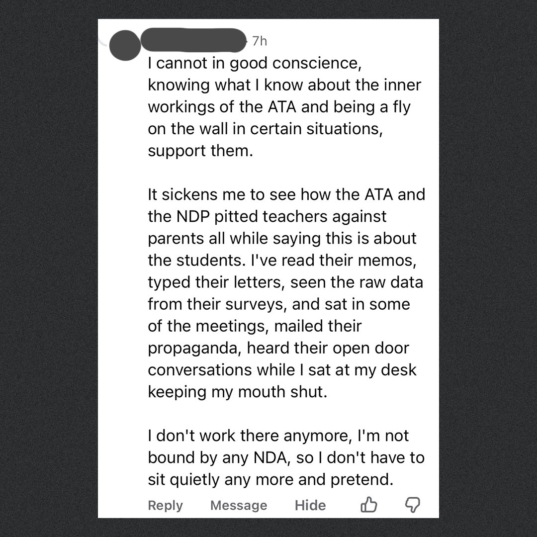 IndependentEdAB's tweet photo. Our friends at @TimeForChoiceAB shared this: More insiders are speaking out about the reality inside the ATA—alleging propaganda, political activism, and strategies that turn teachers against parents. This isn't about students; it’s about power. #alberta #unionchoice https://t.co/jnBg56mZm8