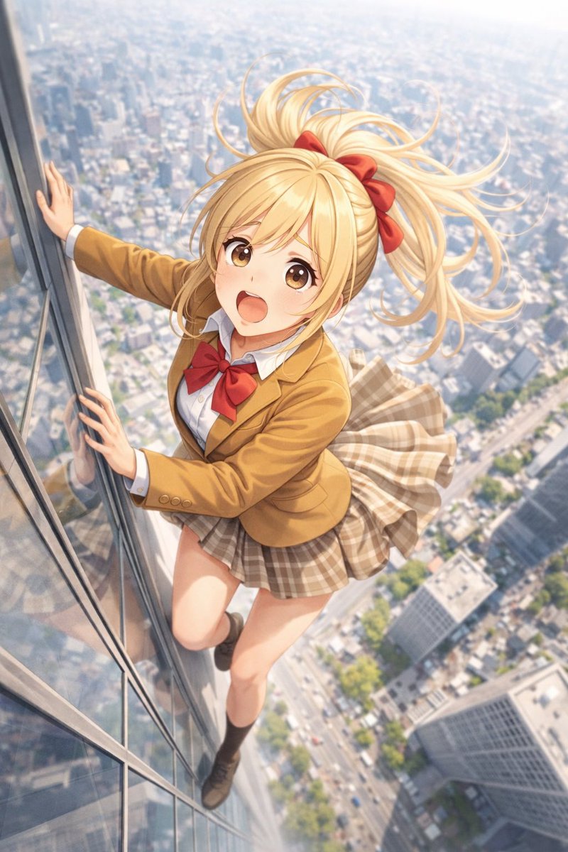 #AIart️️️️️️️️️️️️️️️️️️️️️️️️️️️️️️️️️️️️️️️️️️️️️️️️️️️ 
超高層ビルに登ってきました！🏢
風が強かった🌪️