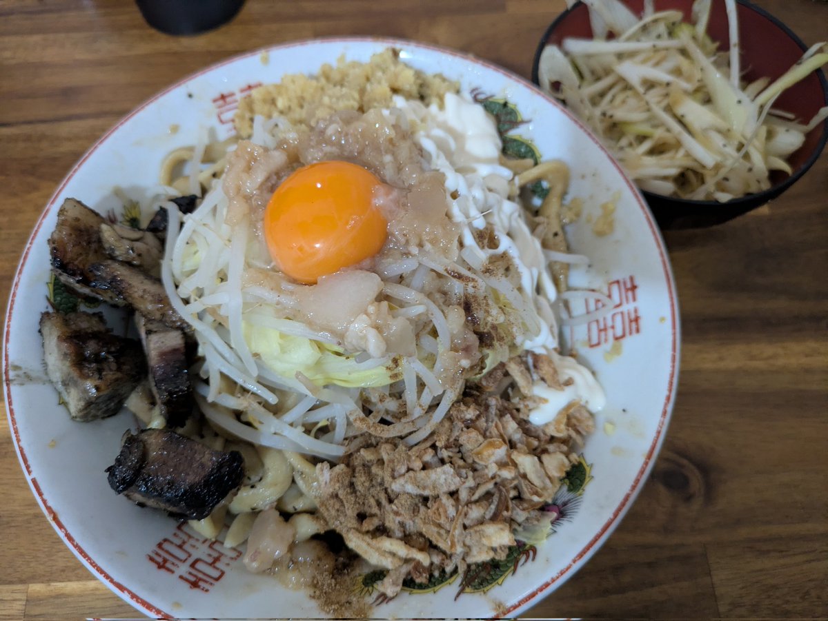自家製麺まさき　東中神
汁無し　TP香味ねぎ